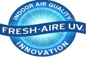 Fresh-Aire UV logo promoting indoor air quality innovation with UV purification technology.